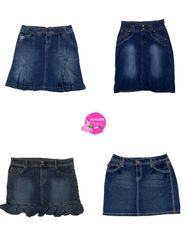 Y2K denim midi skirt