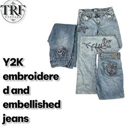 Embellished and embroidered jeans # 190