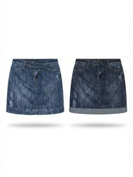 (FV-2046) Y2K Denim Midi Skirts