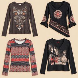 Y2k Boho Graphic Long Sleeve Tops
