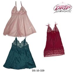 Robes nuisette à bordure en dentelle (DS-10-329)