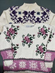 90s Style Floral and Patterned Knit Sweaters