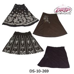 Brown Patterned and Embroidered Midi Skirts (DS-10..