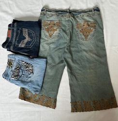 Y2K Embellish Capri Jeans B# 413