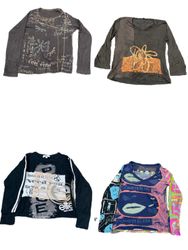 Y2K printed Long Sleeve Tops