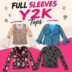 Y2k Full Sleeves Tops