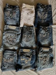 003 Miss Me Rock Revival Flare Jeans