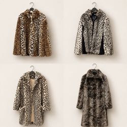 Y2k Animal Print Fur Coat