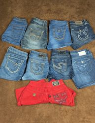 Y2k embroidered mini shorts