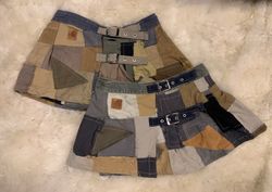 Mini Saias de Patchwork Carharrt Recicladas