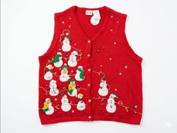 Vintage Christmas Sleeveless Cardigans Lot