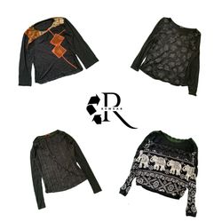 Y2K Women's Black Printed Full Sleeve Tops RW-2694
