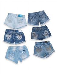 Vintage Y2K Denim Shorts Reseller Lot - Studded Po..