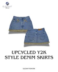 WIEDERVERWERTETE Y2K Stil Jeansröcke - EVR0178