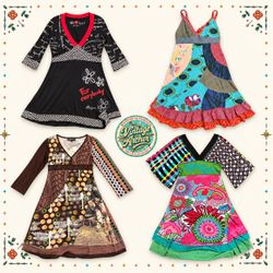 Y2K Colorful Patchwork Boho Dress Bundle :10pcs B3..