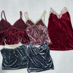 Velvet camisole tops