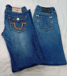 CR11933 Vintage True Religion Flare et Jeans Droit..