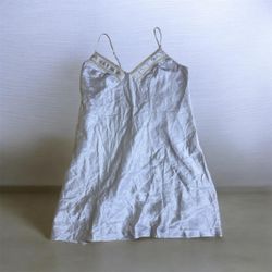 TH499 Vintage Embroidered Silk Slip Dress Y2K Cami..