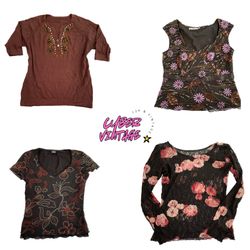 Y2K Dark Floral Fitted Top Mix (MH-121)