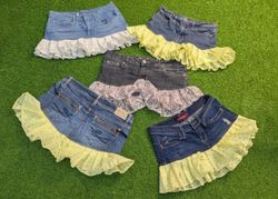 7966 - Upcycled Mini Denim Skirts