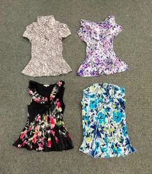 Y2K Ruffle & Long Sleeve Printed Blouse - (06/08)
