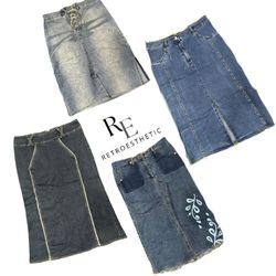 Y2K NYC IT GIRL DENIM MIDI SKIRT RE-3661
