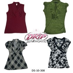 Printed Ruffle Women's Blouses (DS-10-308)