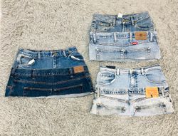 Upcycled Denim Mini Skirts - EVR0338