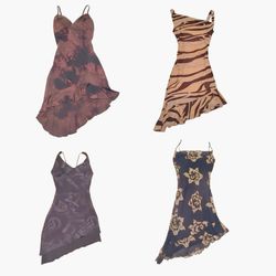 Y2K Grunge Asymmetric Hem Dresses