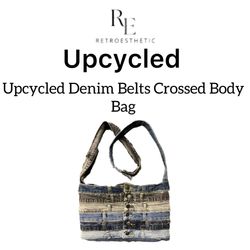 Upcycled Denim Belts Cross Body Bag