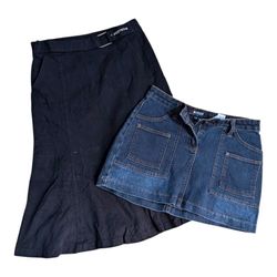 Y2K Supreme Black Long Skirt & Morgan Denim Mini S..