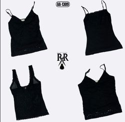 Y2K Black Gothic Cami Tops (AA-1309)