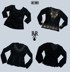 Y2K Black Rave Full Sleeve Tops (AA-1282)