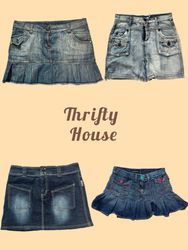 Y2K Vintage Cargo Denim Mini Skirts(TH/606)