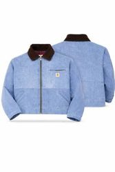 CR02126 Upcycled Carhartt Denim Zip-Front Workwear..