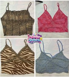 Y2K Vintage Lace & Animal Print Cami Bundle | VR-4..