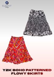 Y2K Boho Patterned Flowy Skirts - EV2359