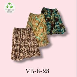 Y2K Vintage Brown Floral Poly Skirt Wholesale Bund..