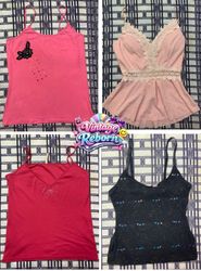 Y2K Vintage Lace & Embellished Cami Bundle – Roman..