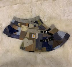 Upcycled Carharrt Patchwork Mini Skirt