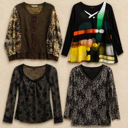 Y2K Electric Print Tops