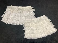 Upcycled Lace Ruffled Micro Mini Skirt
