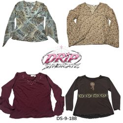 Trendy Y2K Printed Blouse With Vintage Pattern (DS..