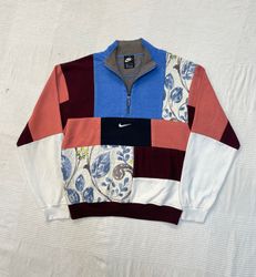 Upcycled Mix Branded Patchwork 1/4 Zip (Dv-9-03)
