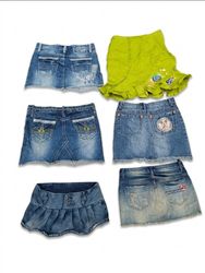 Retro Y2K Acid Wash Denim Mini Skirt with Pocket S..