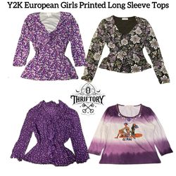 Y2K European Girl Bedruckte Langarmoberteile TY-15..