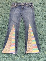 Upcycled Miss Me Crochet Jeans (Dc-09-86)