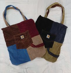 CR12821 Upcycled Carhartt Corduroy Bags