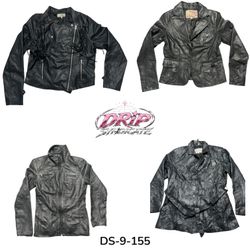 Y2K Black Faux Leather Jacket Vintage Streetwear S..