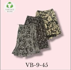 Y2K Vintage Black & White Printed Poly Skirt Whole..